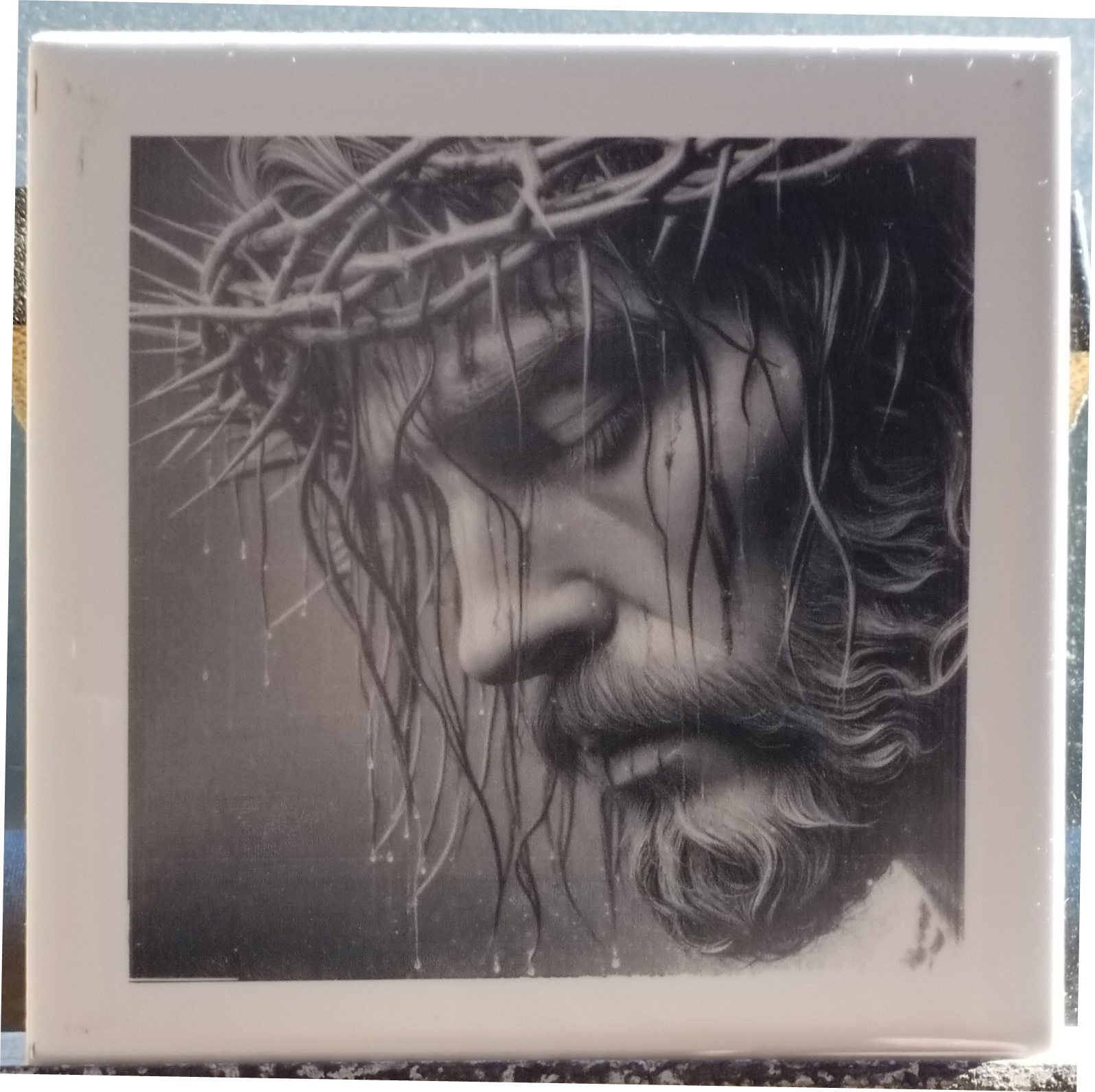 DithX Jesus Tile Engraving